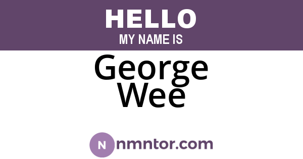 George Wee