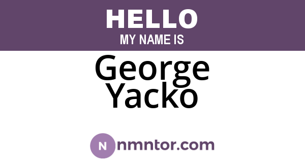 George Yacko