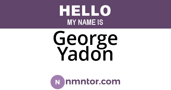 George Yadon