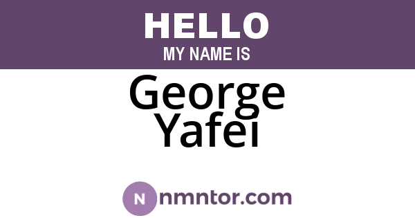 George Yafei