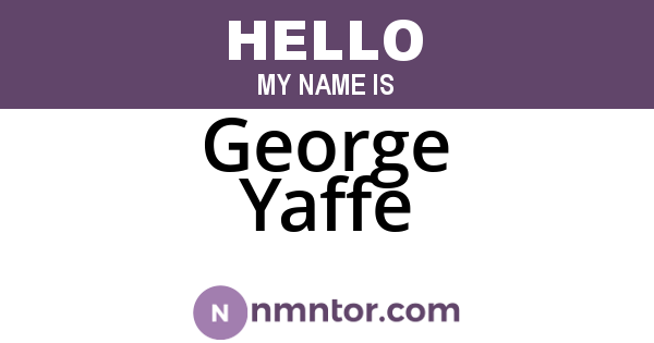 George Yaffe