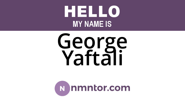 George Yaftali