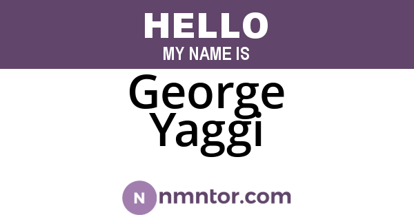 George Yaggi
