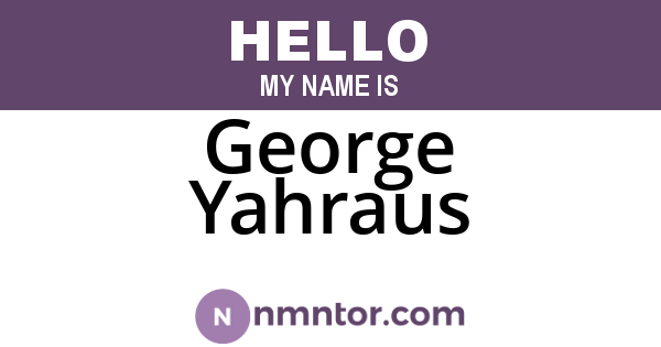 George Yahraus