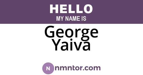 George Yaiva