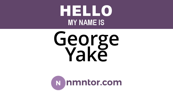 George Yake