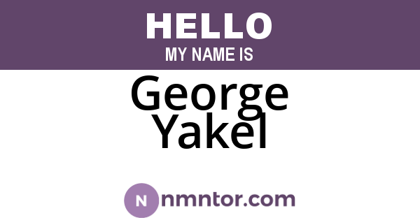 George Yakel