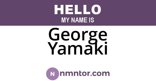 George Yamaki