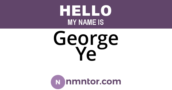 George Ye