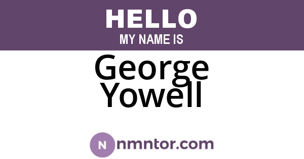 George Yowell