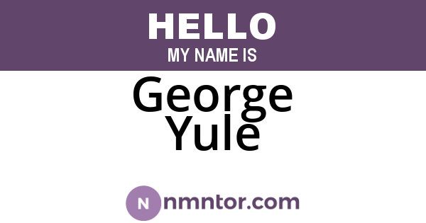 George Yule