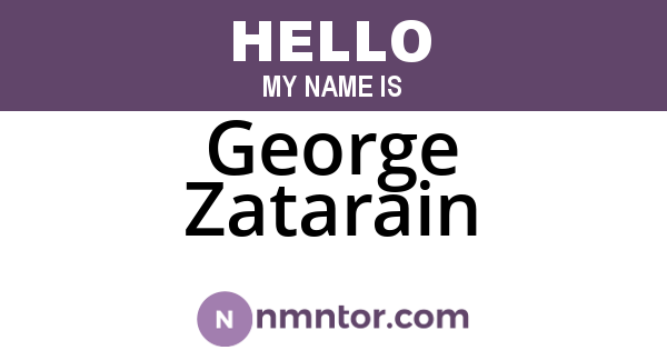 George Zatarain