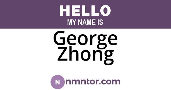 George Zhong