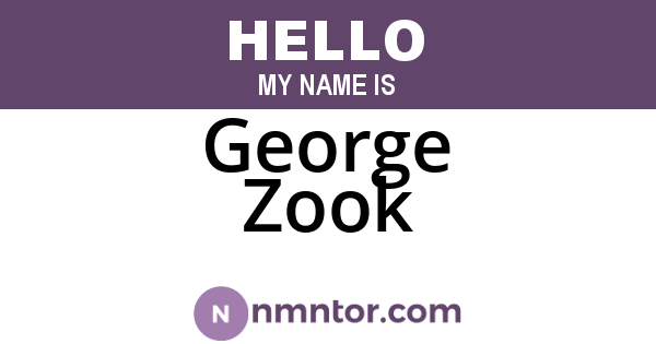 George Zook
