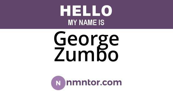 George Zumbo
