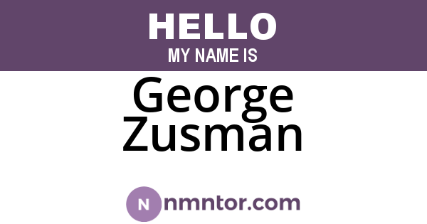 George Zusman