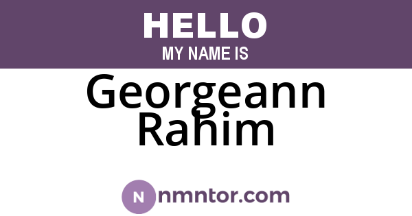 Georgeann Rahim