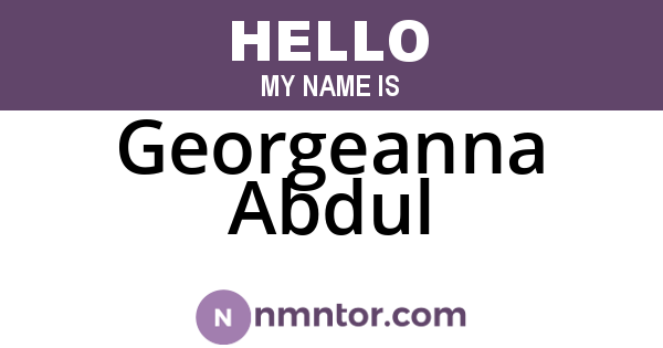 Georgeanna Abdul