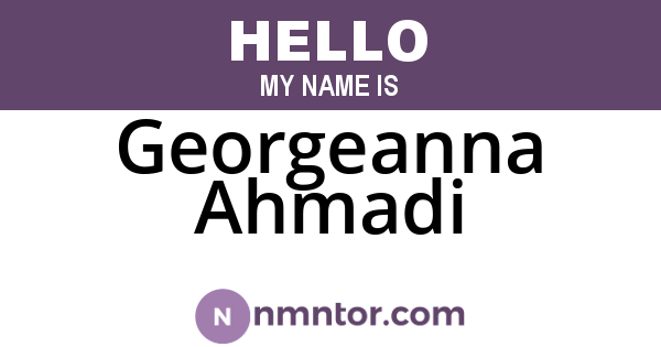 Georgeanna Ahmadi