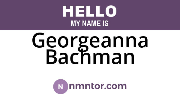 Georgeanna Bachman