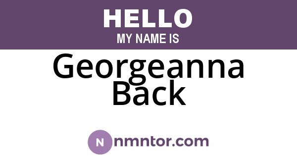 Georgeanna Back