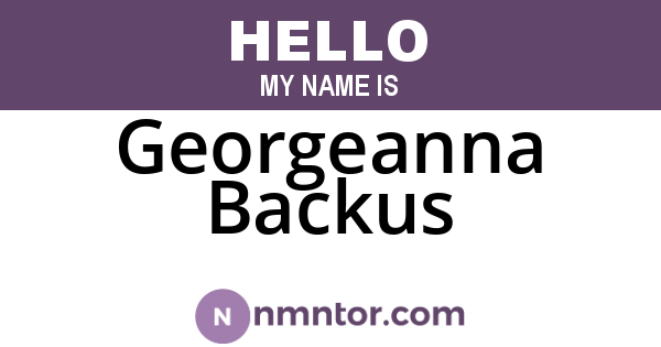 Georgeanna Backus