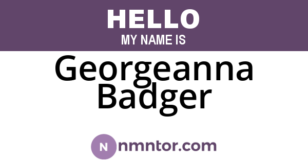 Georgeanna Badger
