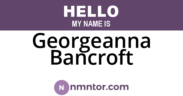 Georgeanna Bancroft