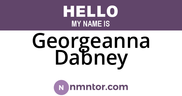 Georgeanna Dabney