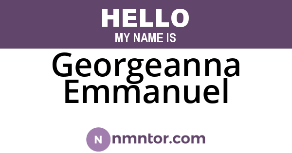 Georgeanna Emmanuel