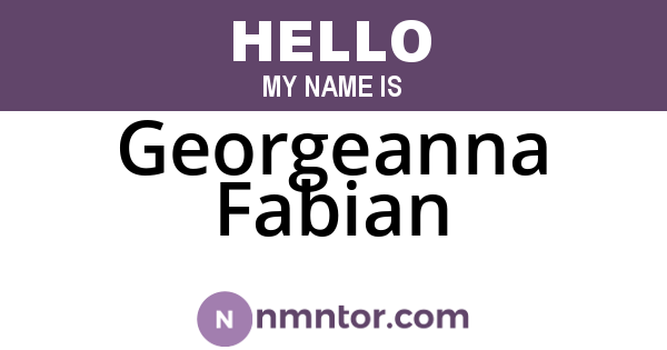 Georgeanna Fabian
