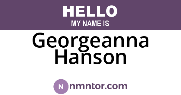 Georgeanna Hanson