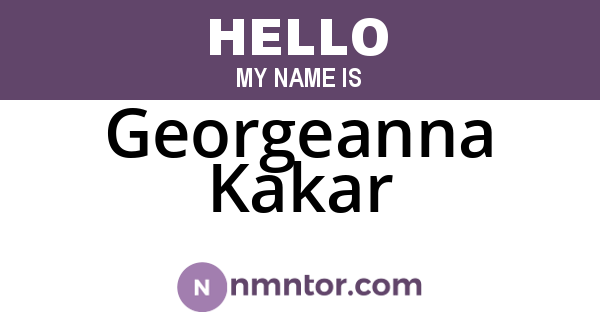 Georgeanna Kakar