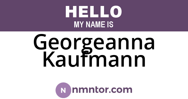 Georgeanna Kaufmann