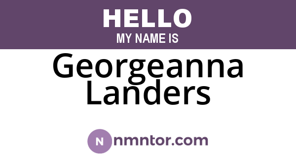 Georgeanna Landers