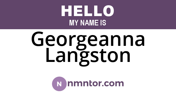 Georgeanna Langston