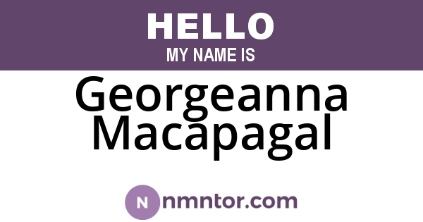 Georgeanna Macapagal