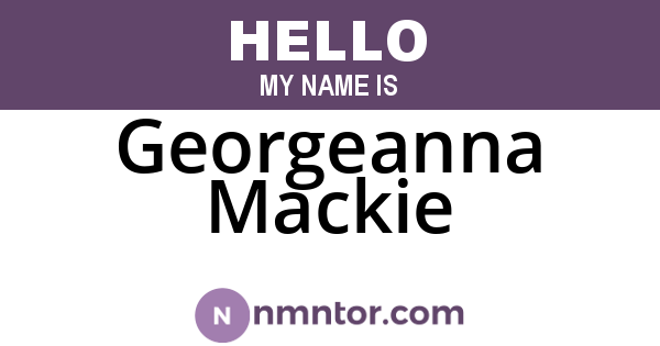Georgeanna Mackie