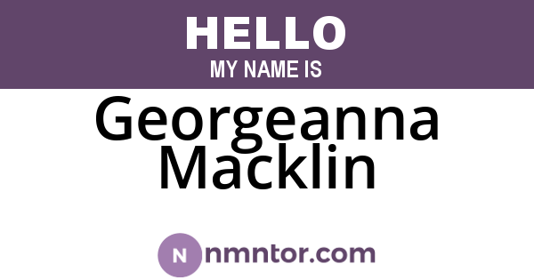 Georgeanna Macklin