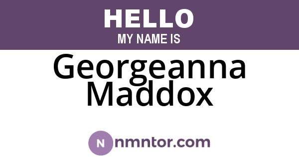 Georgeanna Maddox