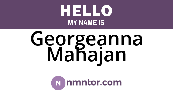 Georgeanna Mahajan
