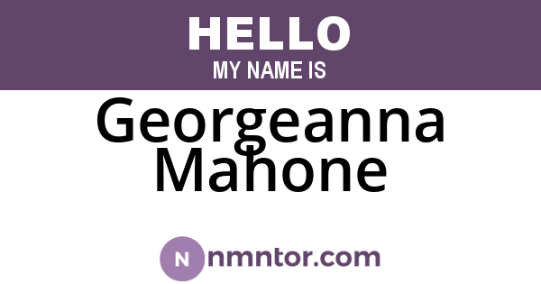 Georgeanna Mahone