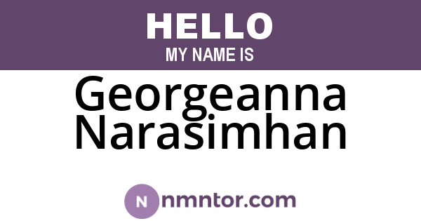 Georgeanna Narasimhan