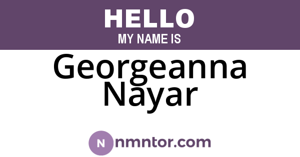 Georgeanna Nayar