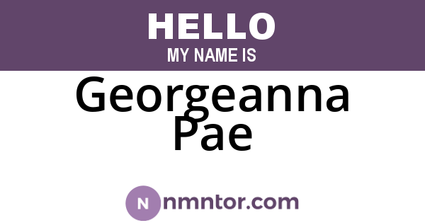 Georgeanna Pae