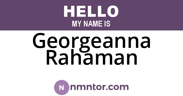 Georgeanna Rahaman