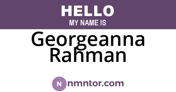 Georgeanna Rahman