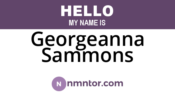 Georgeanna Sammons
