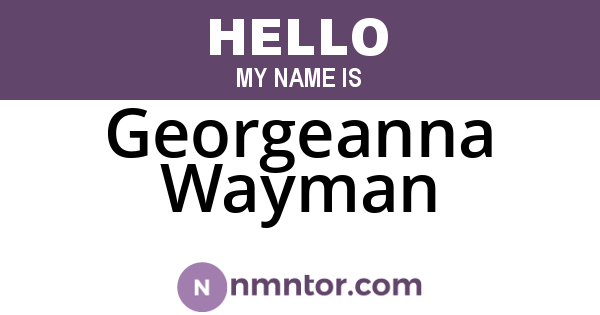 Georgeanna Wayman