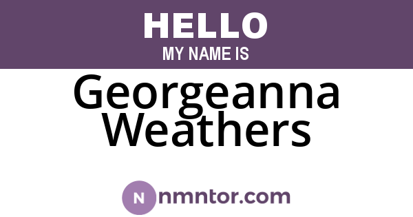 Georgeanna Weathers
